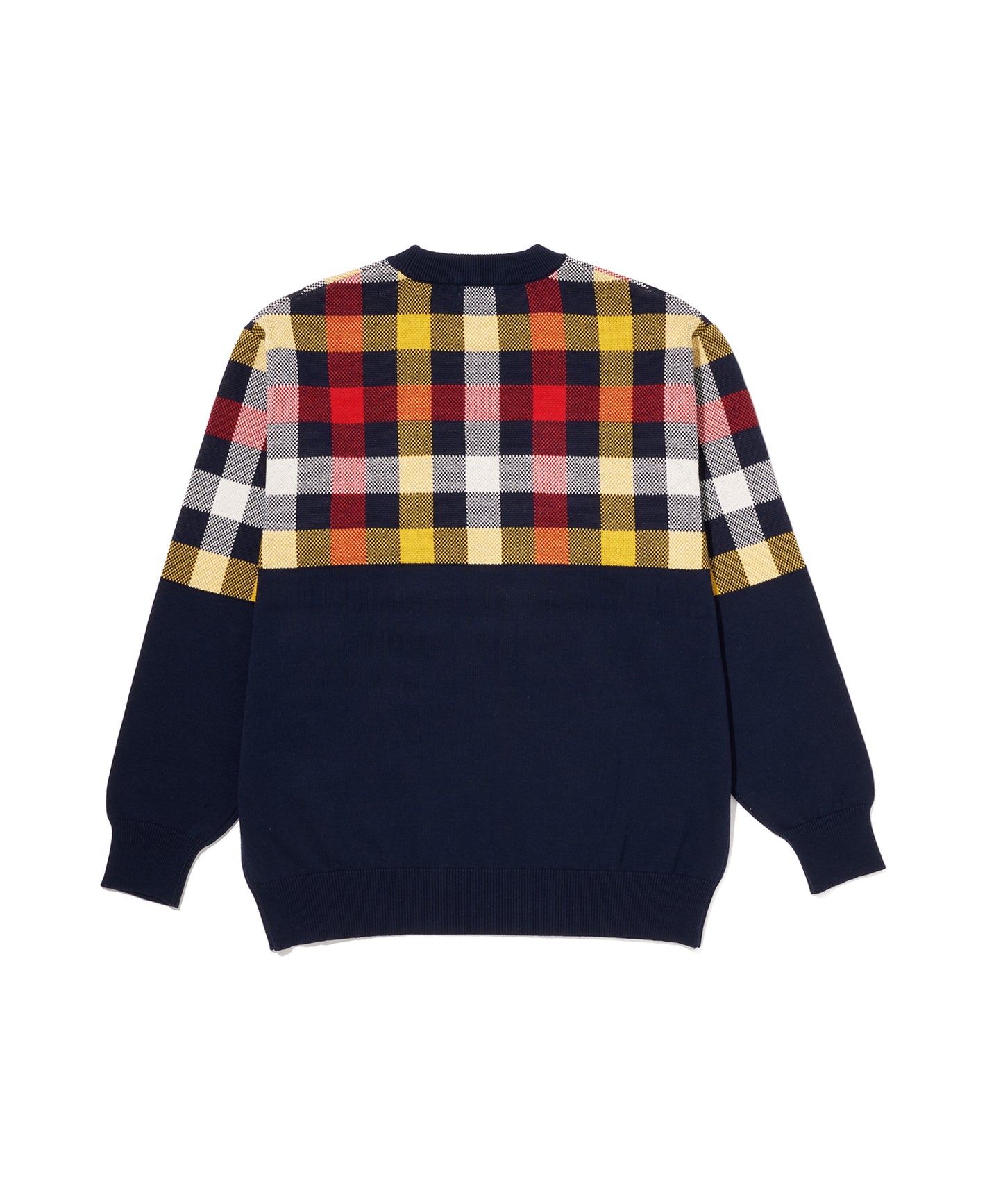 パネルパーマーチェック ニット プルオーバー