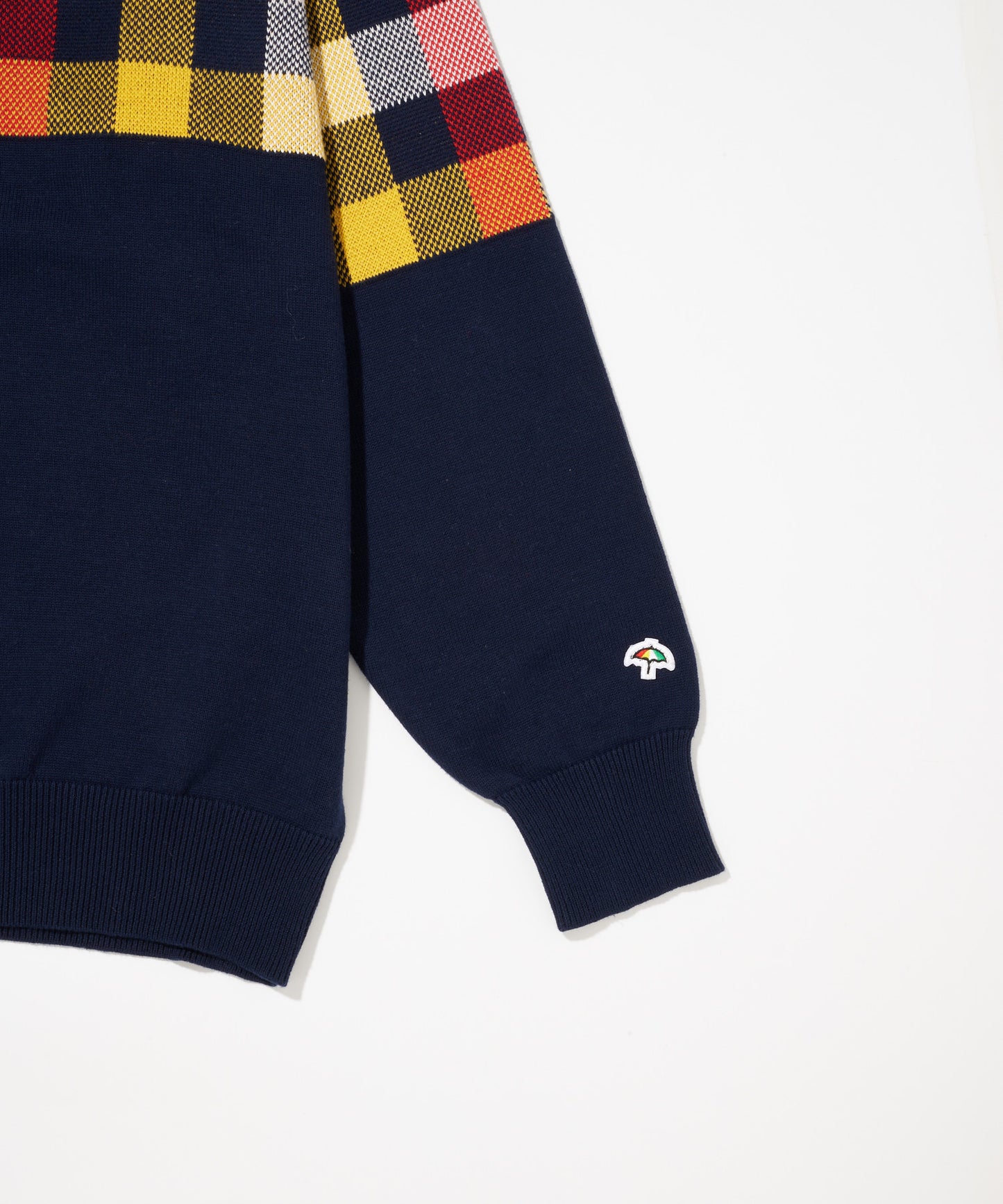 パネルパーマーチェック ニット プルオーバー