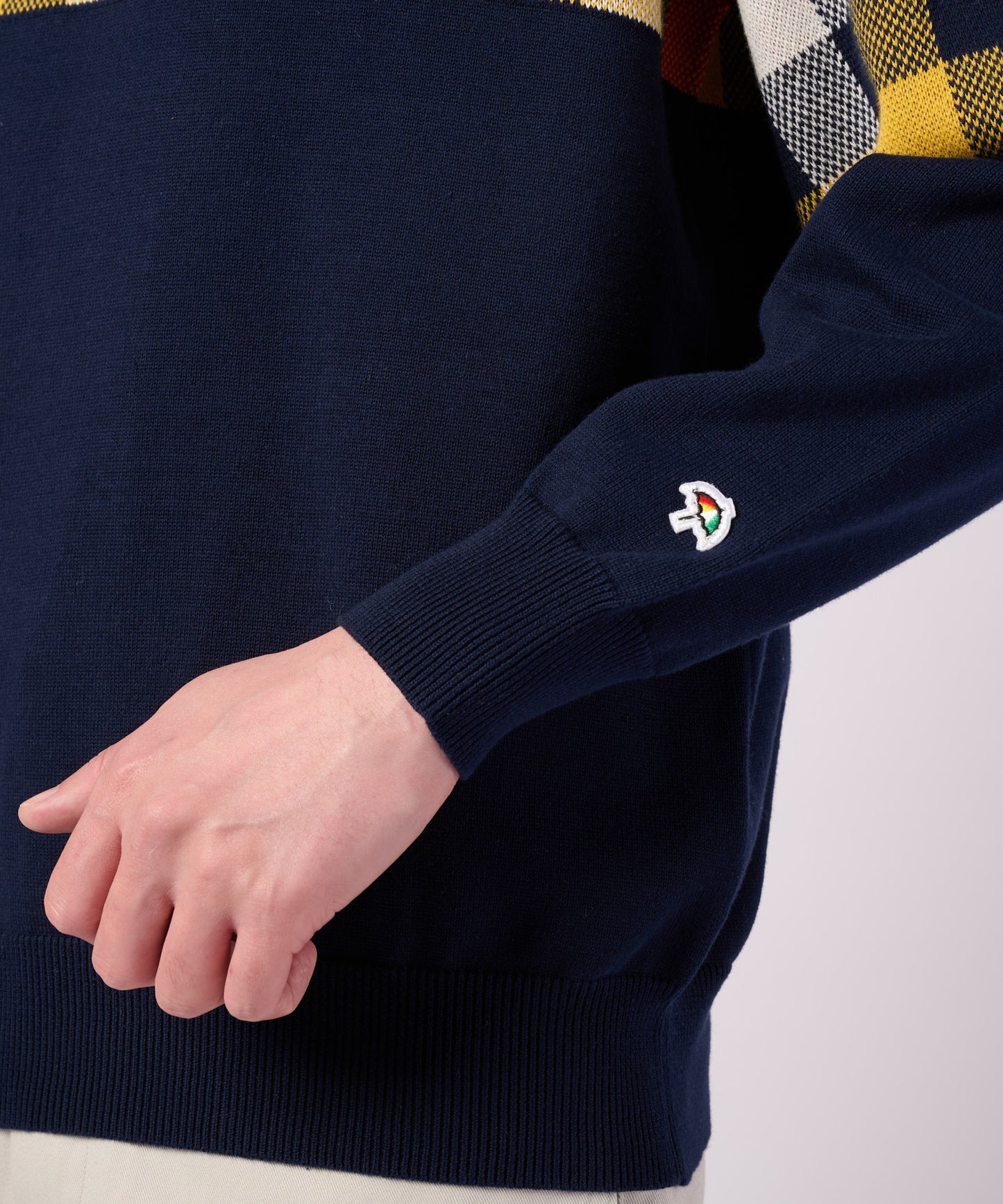 【ポイントUP対象】パネルパーマーチェック ニット プルオーバー