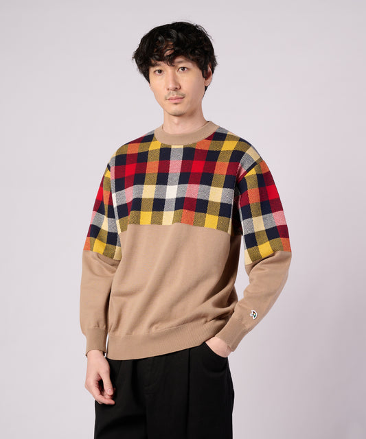 Arnold Palmer　パネルパーマーチェック ニット プルオーバー