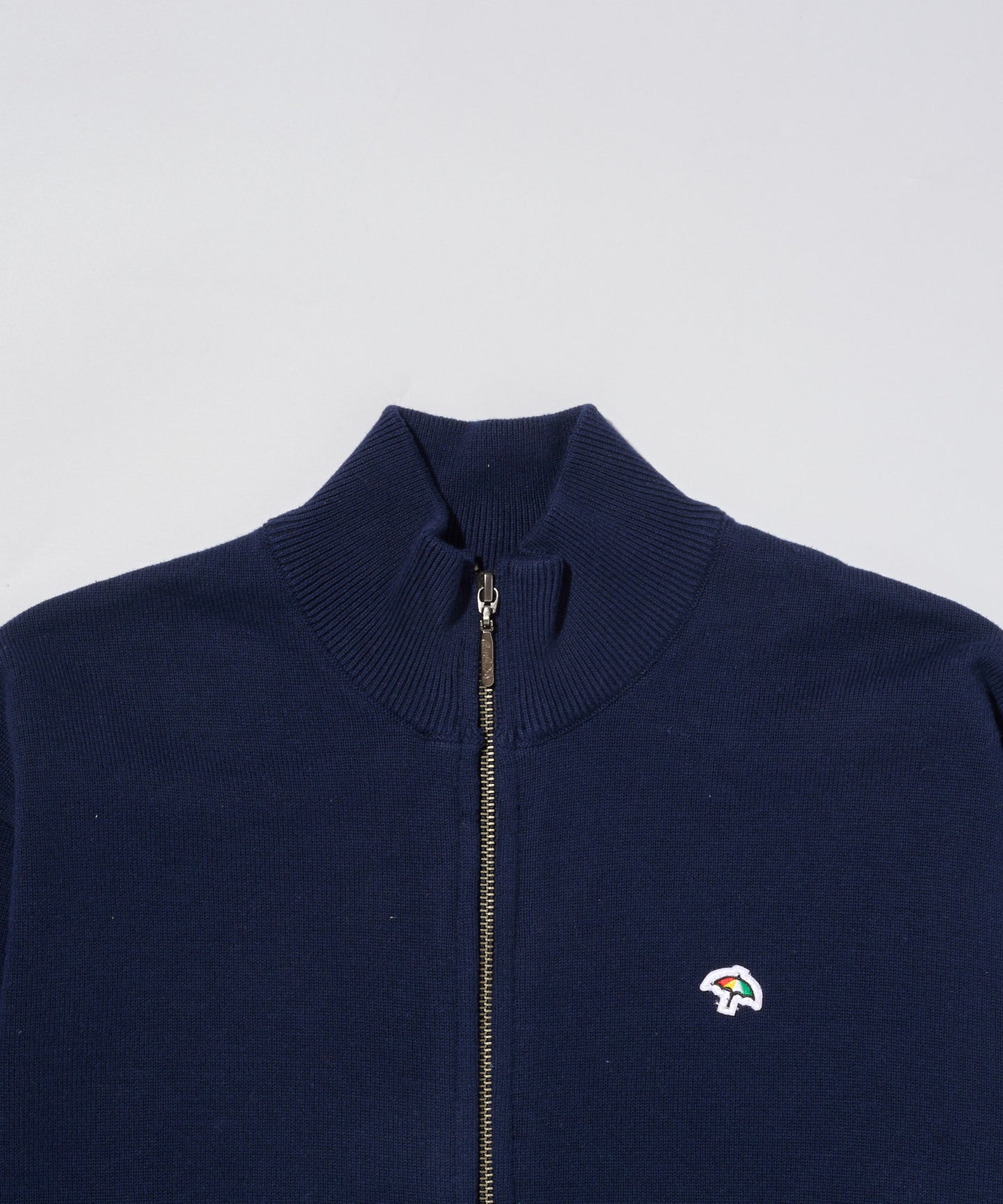 パーマーチェックカフ ニット スタンドフルジップ