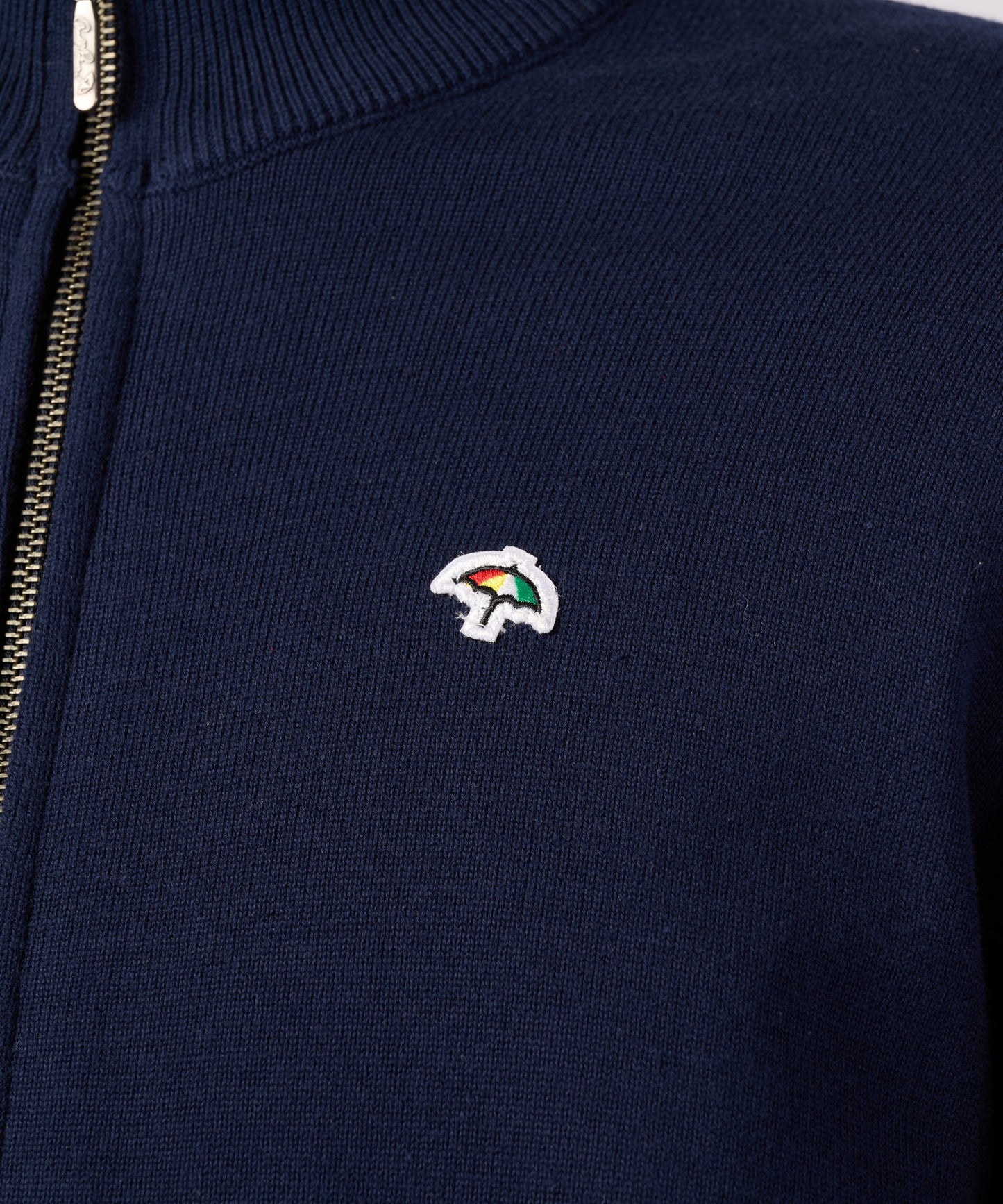 【ポイントUP対象】パーマーチェックカフ ニット スタンドフルジップ