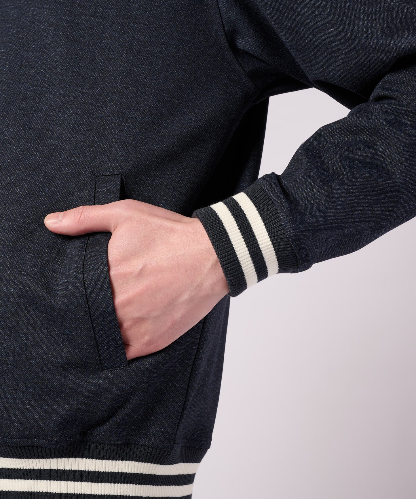 デニムライク ポンチ スタンドブルゾン