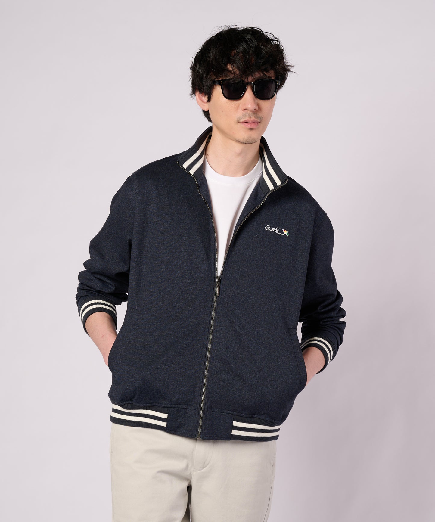 デニムライク ポンチ スタンドブルゾン