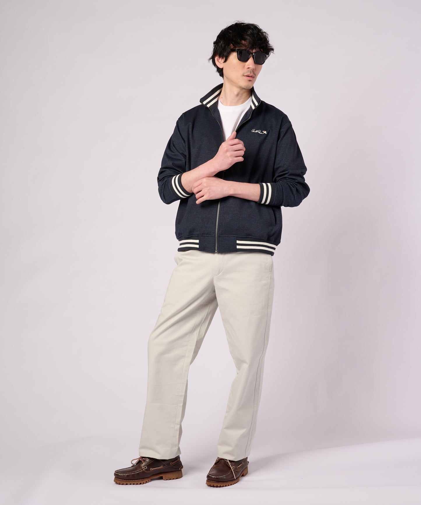 デニムライク ポンチ スタンドブルゾン