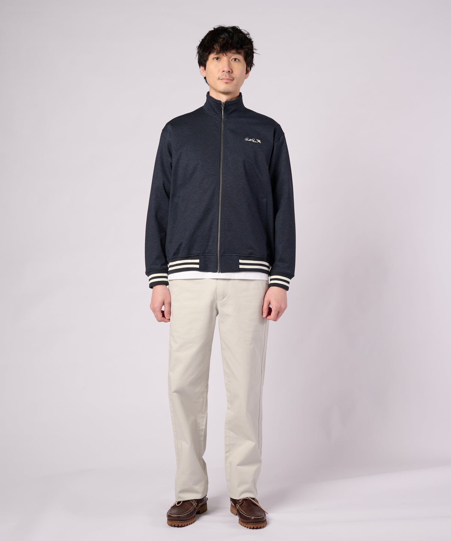 デニムライク ポンチ スタンドブルゾン（ブルゾン/メンズ