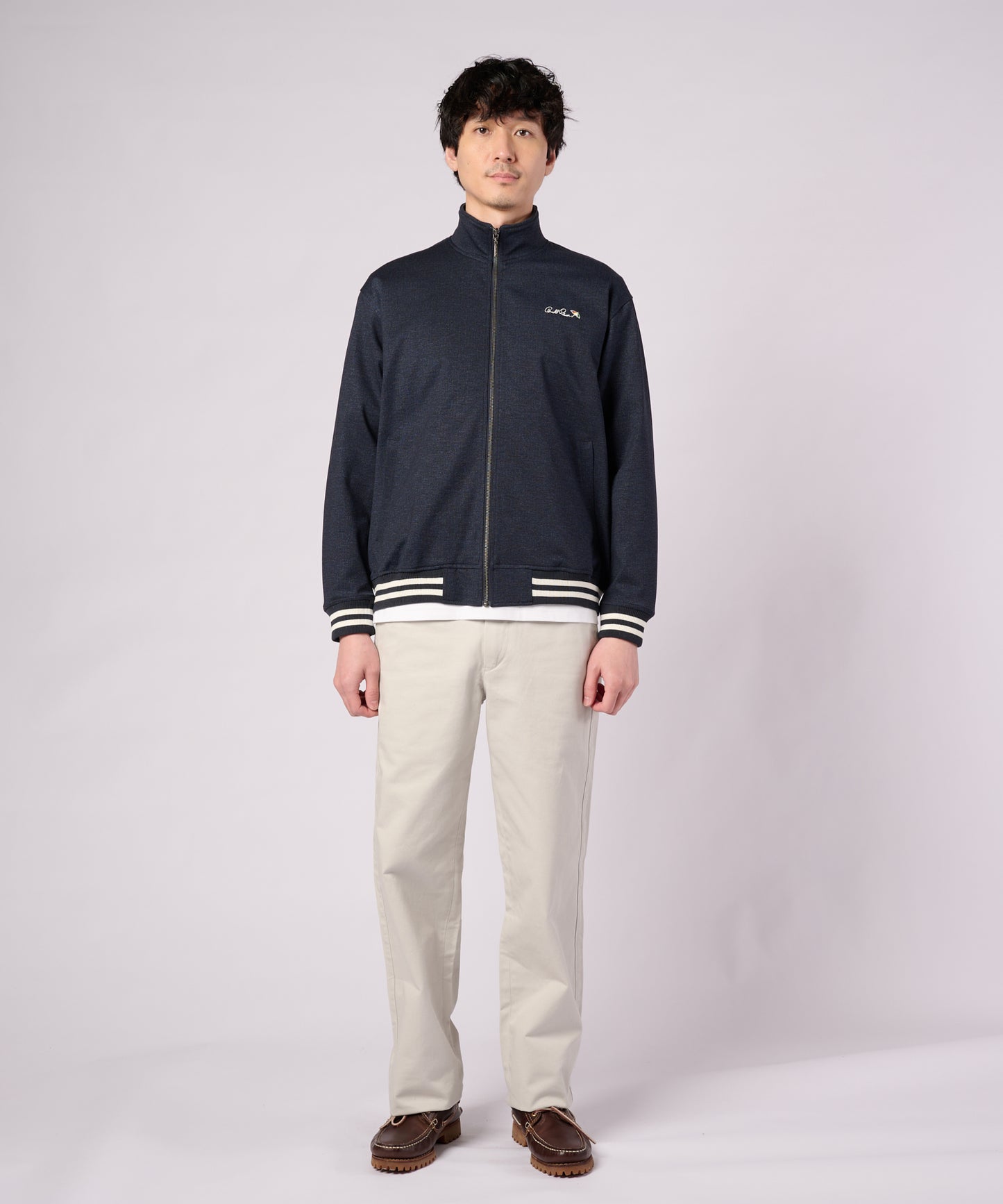 デニムライク ポンチ スタンドブルゾン