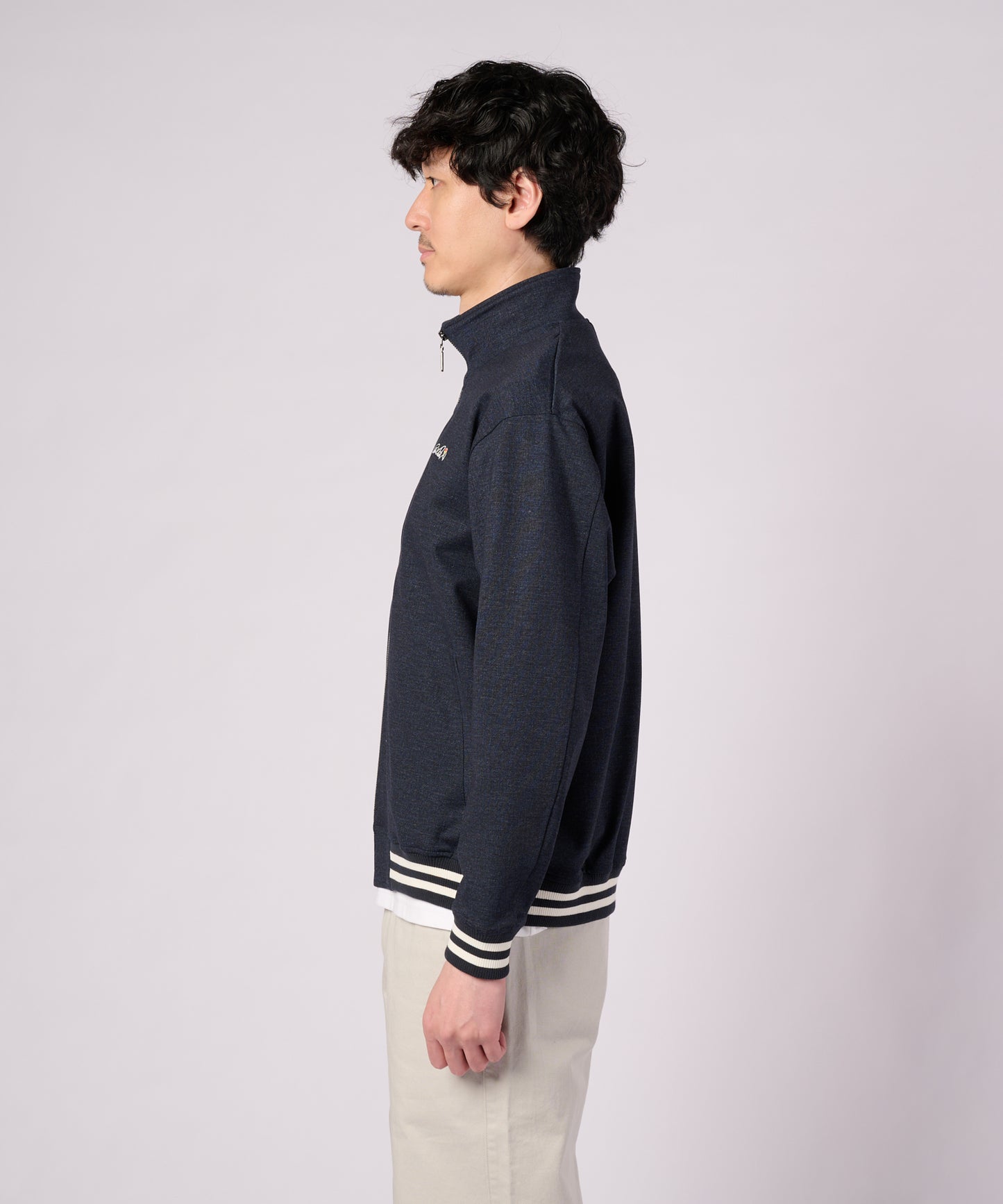 デニムライク ポンチ スタンドブルゾン