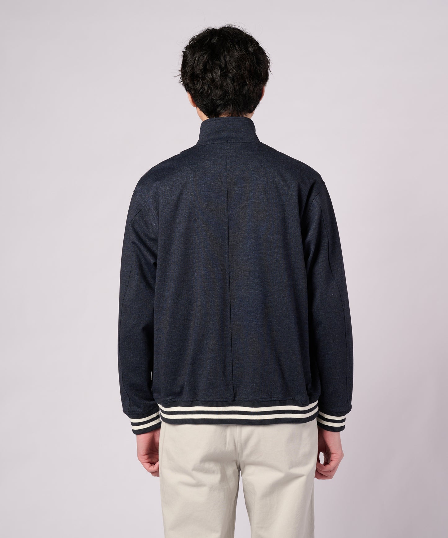 デニムライク ポンチ スタンドブルゾン