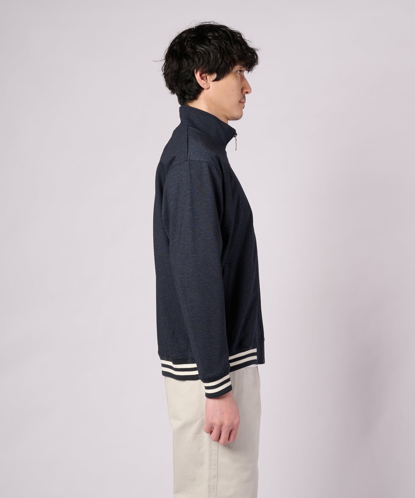 デニムライク ポンチ スタンドブルゾン