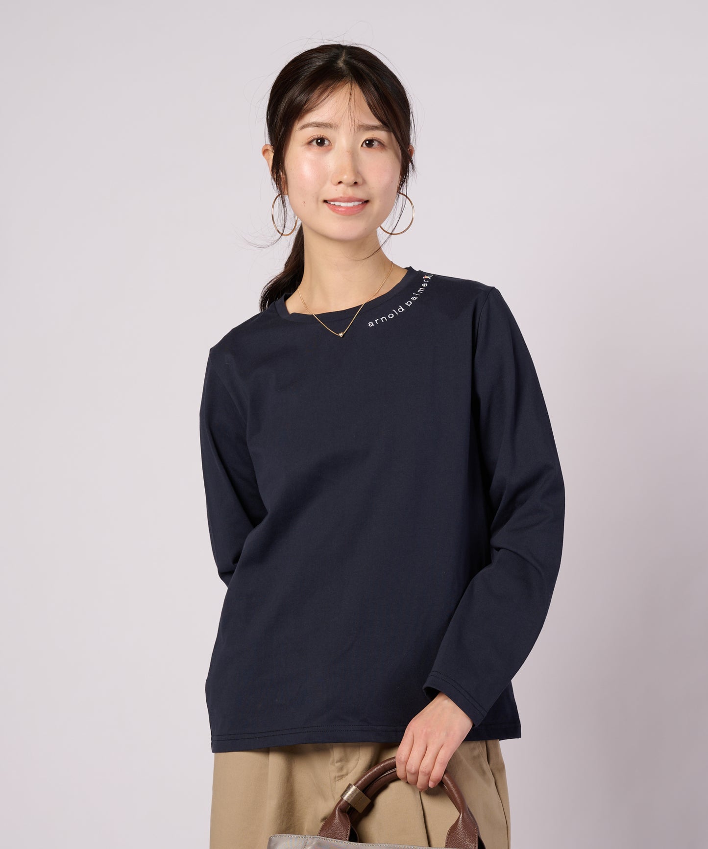 【ポイントUP対象】ワンポイントロゴ ベーシック ロングスリーブTシャツ