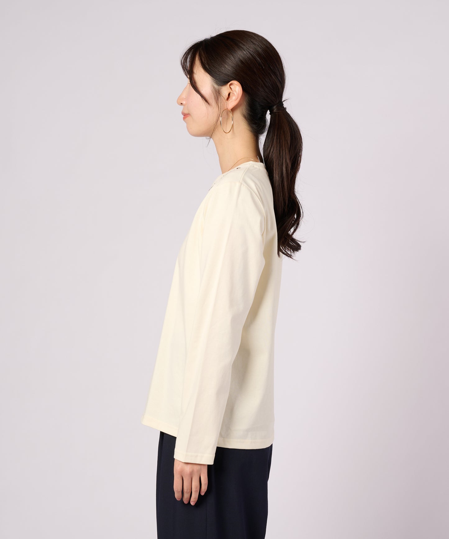 【ポイントUP対象】ワンポイントロゴ ベーシック ロングスリーブTシャツ