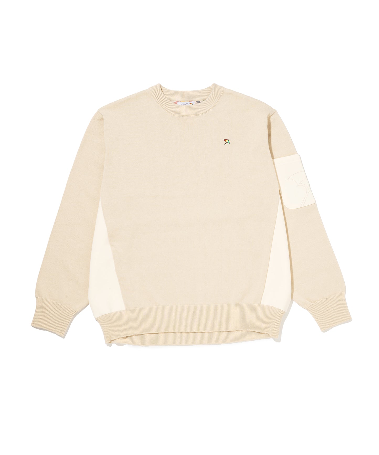 異素材切替 ニット プルオーバー