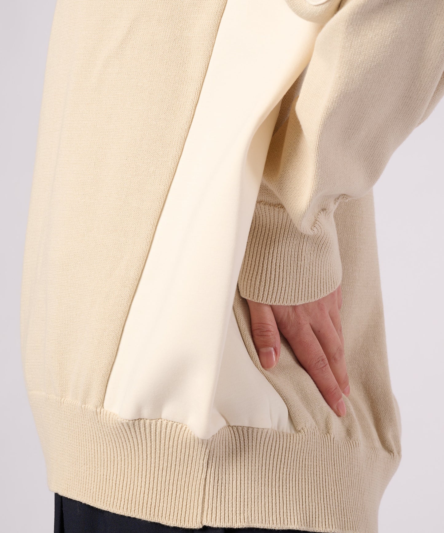 【ポイントUP対象】異素材切替 ニット プルオーバー