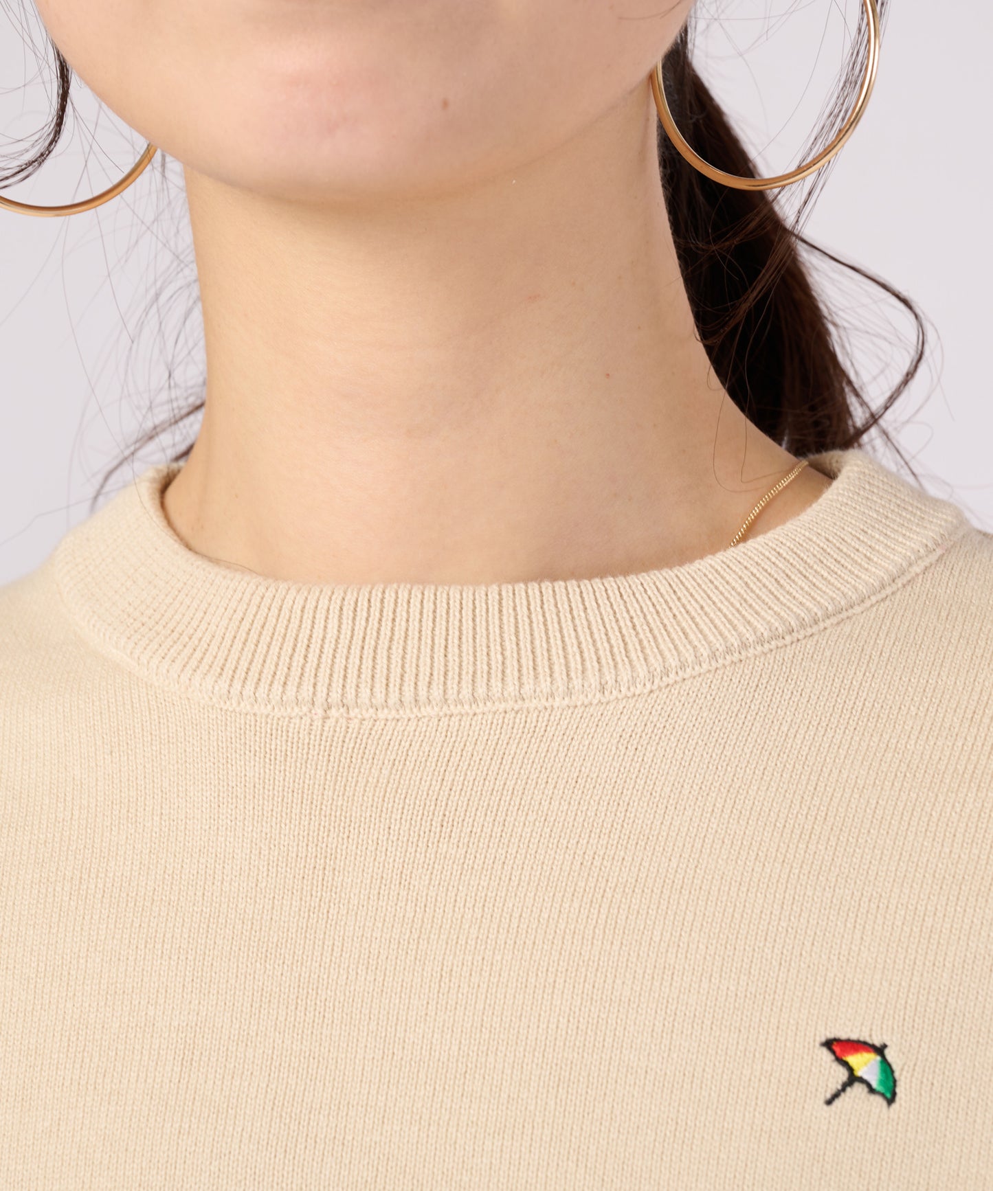 【ポイントUP対象】異素材切替 ニット プルオーバー