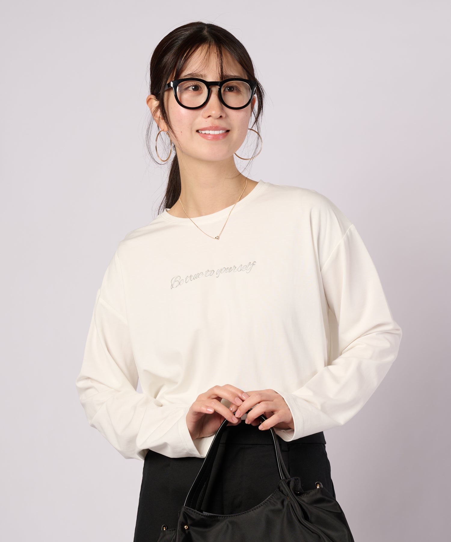 発泡ロゴ ロングスリーブTシャツ（Tシャツ/カットソー/レディース