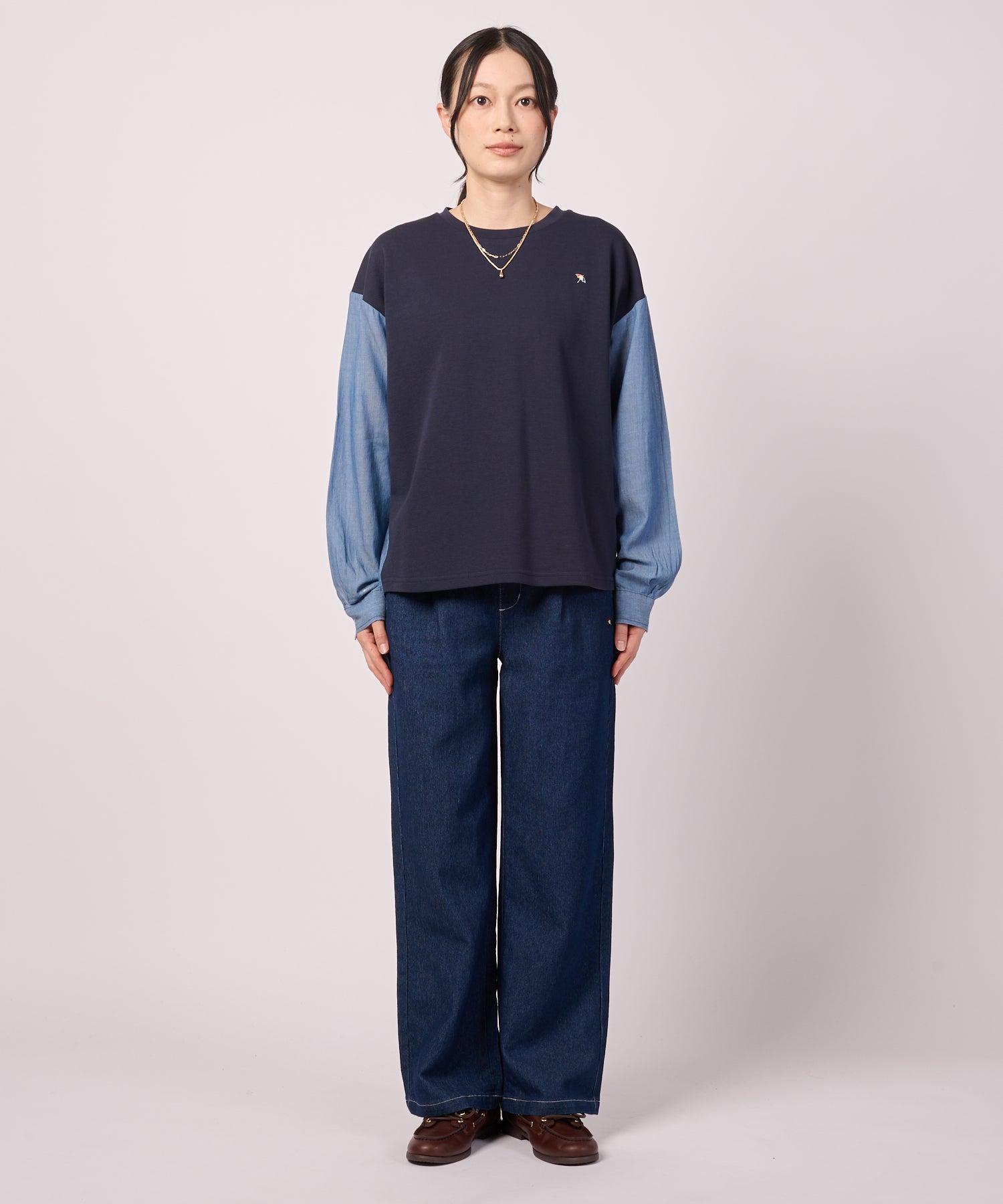 サーデニム ドッキング プルオーバー（Tシャツ/カットソー/レディース