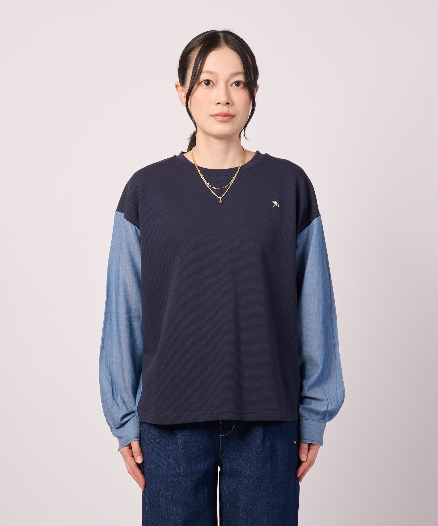 サーデニム ドッキング プルオーバー（Tシャツ/カットソー/レディース