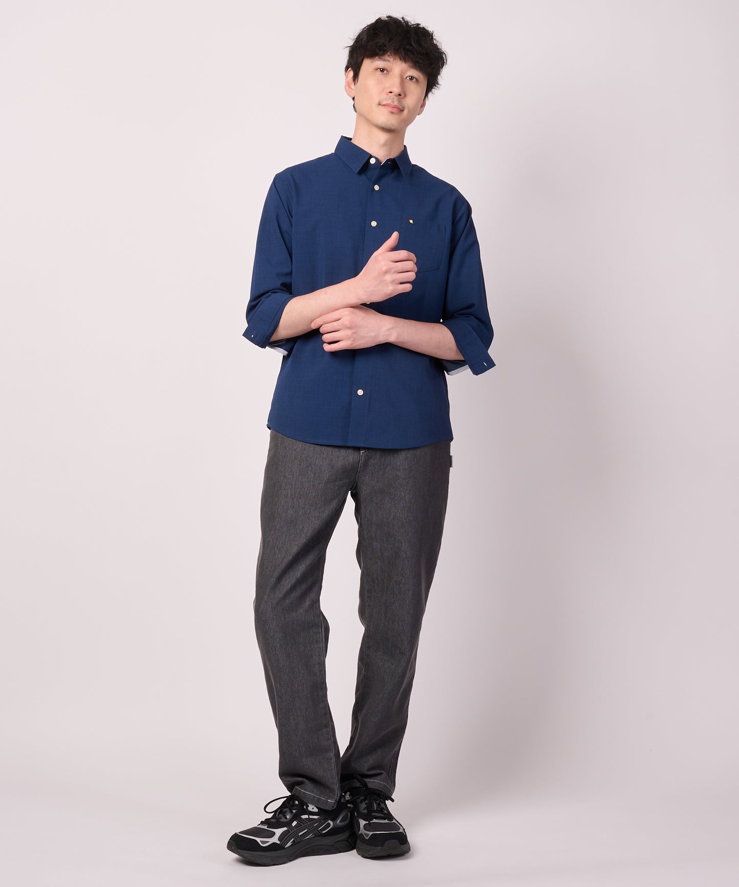 リネンタッチ 7分袖 シャツ