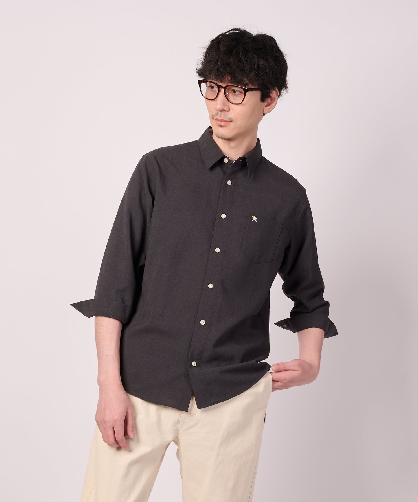 リネンタッチ 7分袖 シャツ