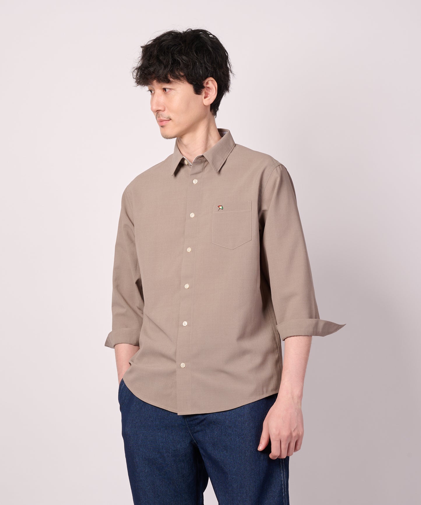 リネンタッチ 7分袖 シャツ