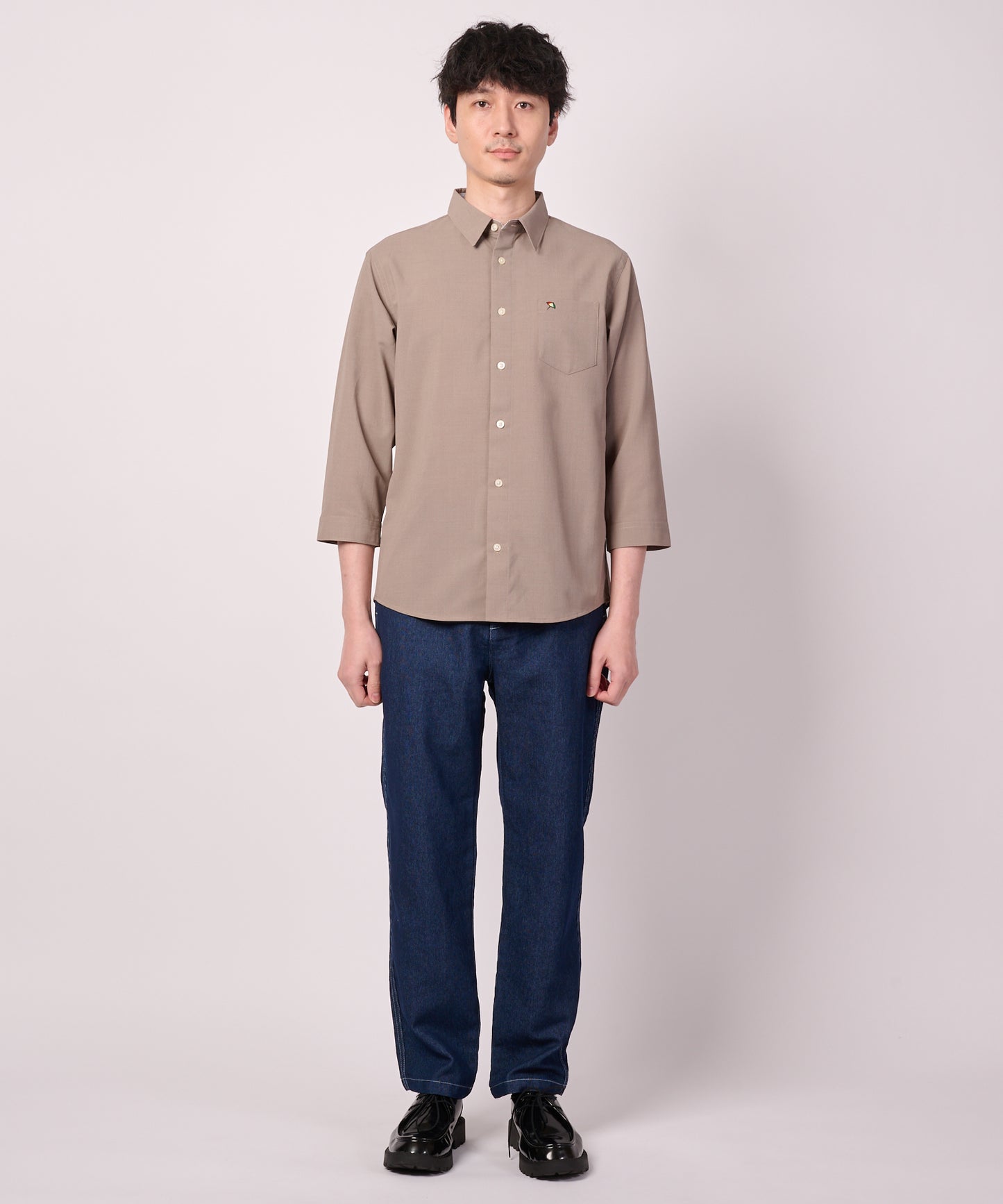 リネンタッチ 7分袖 シャツ