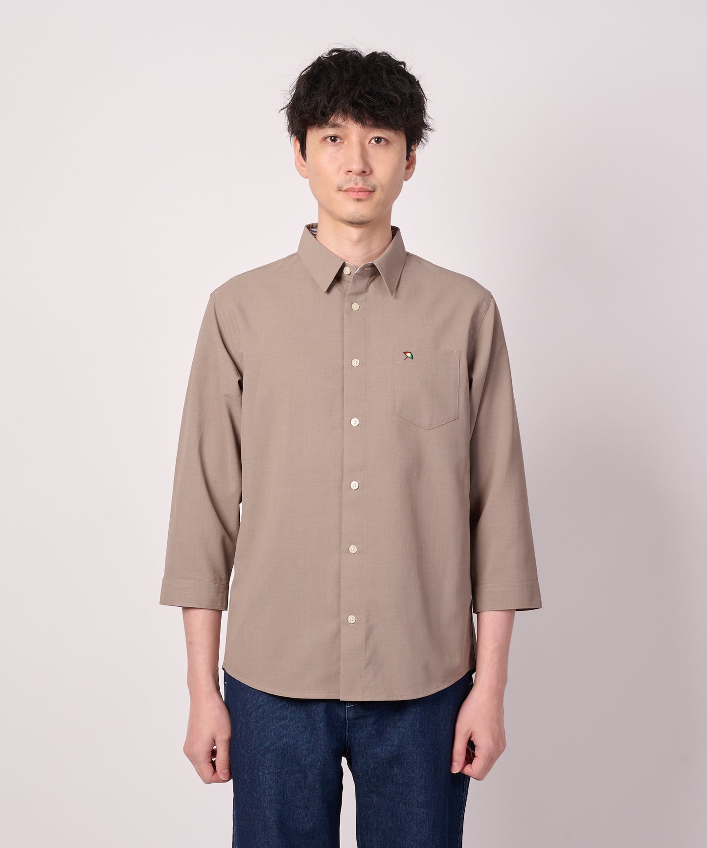 リネンタッチ 7分袖 シャツ