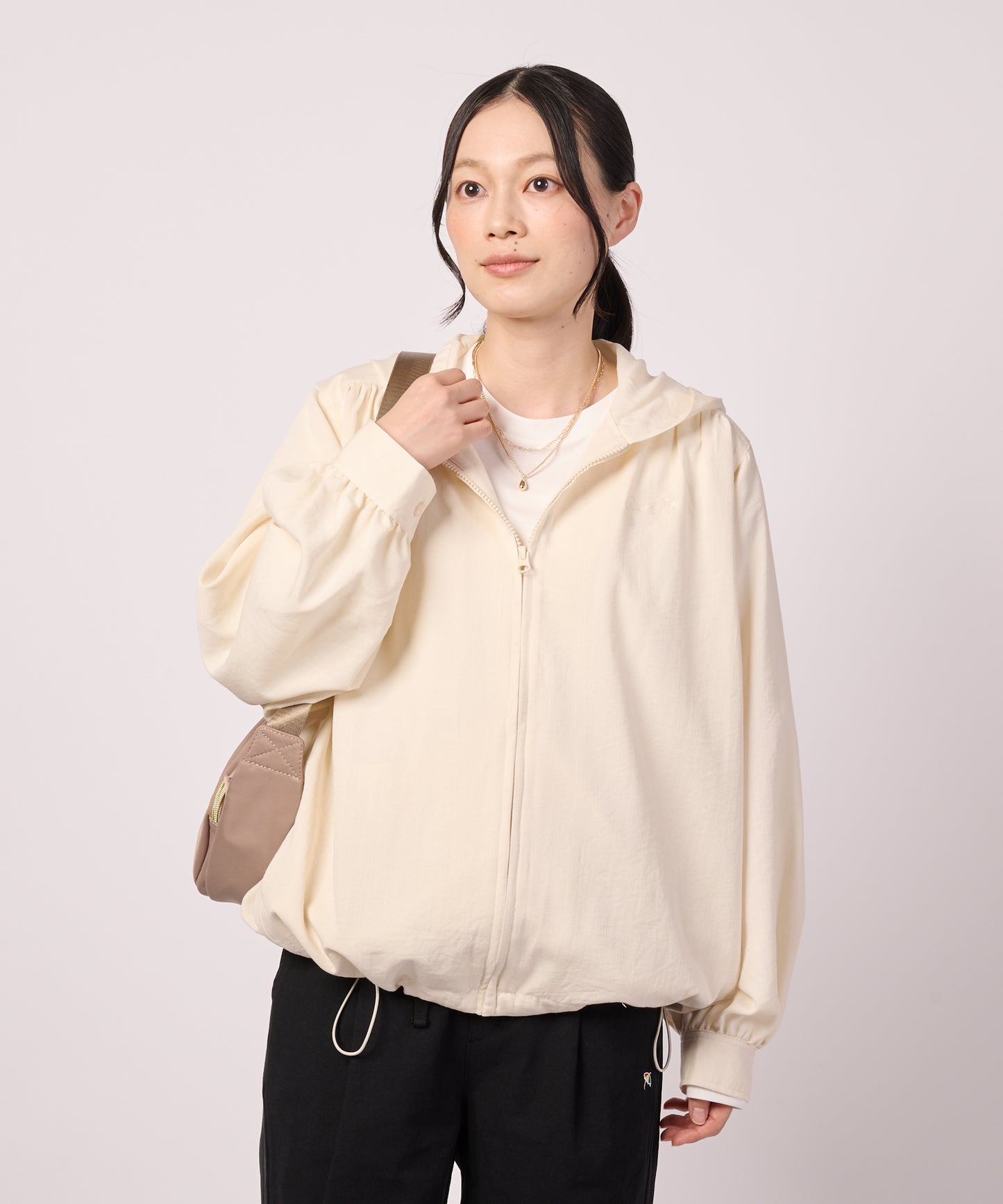 【レビューポイント対象アイテム】ギャザー フーディ―シャツ