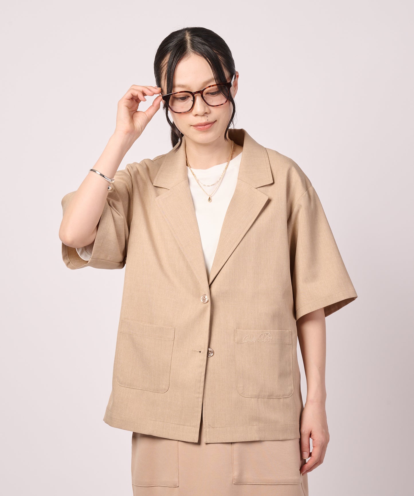 リネンライク ライト テーラードジャケット