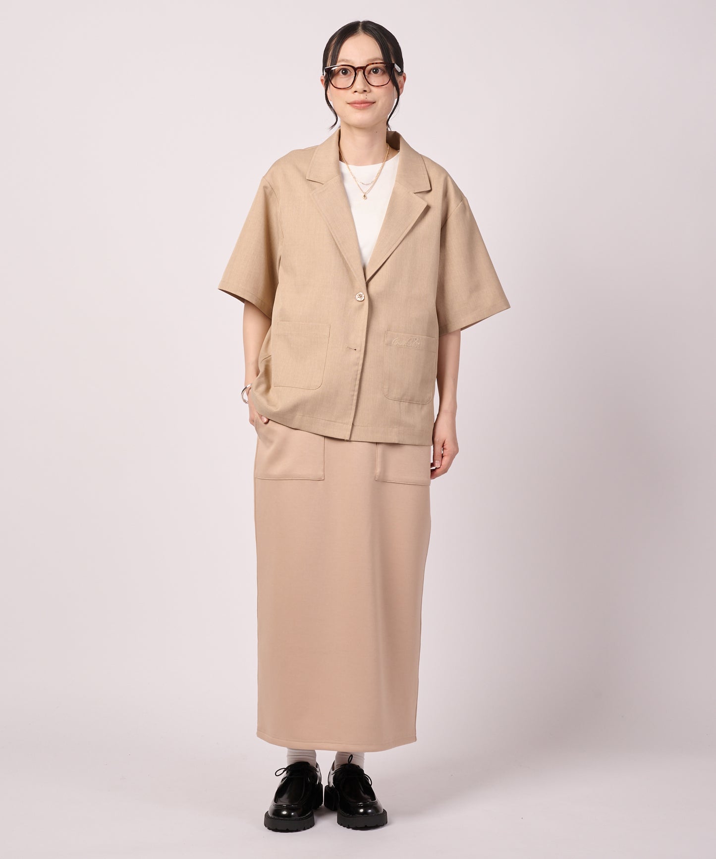 リネンライク ライト テーラードジャケット