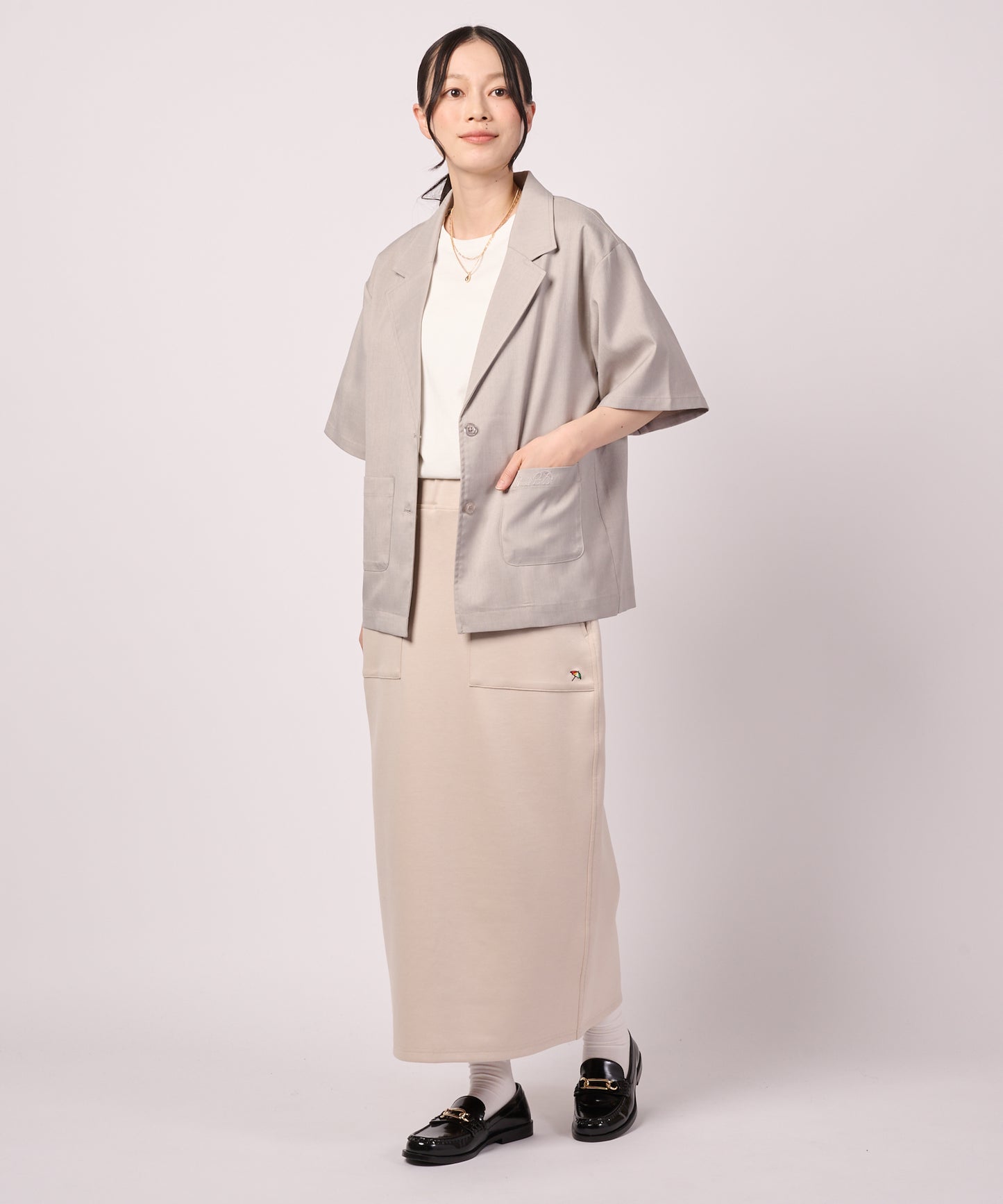 リネンライク ライト テーラードジャケット