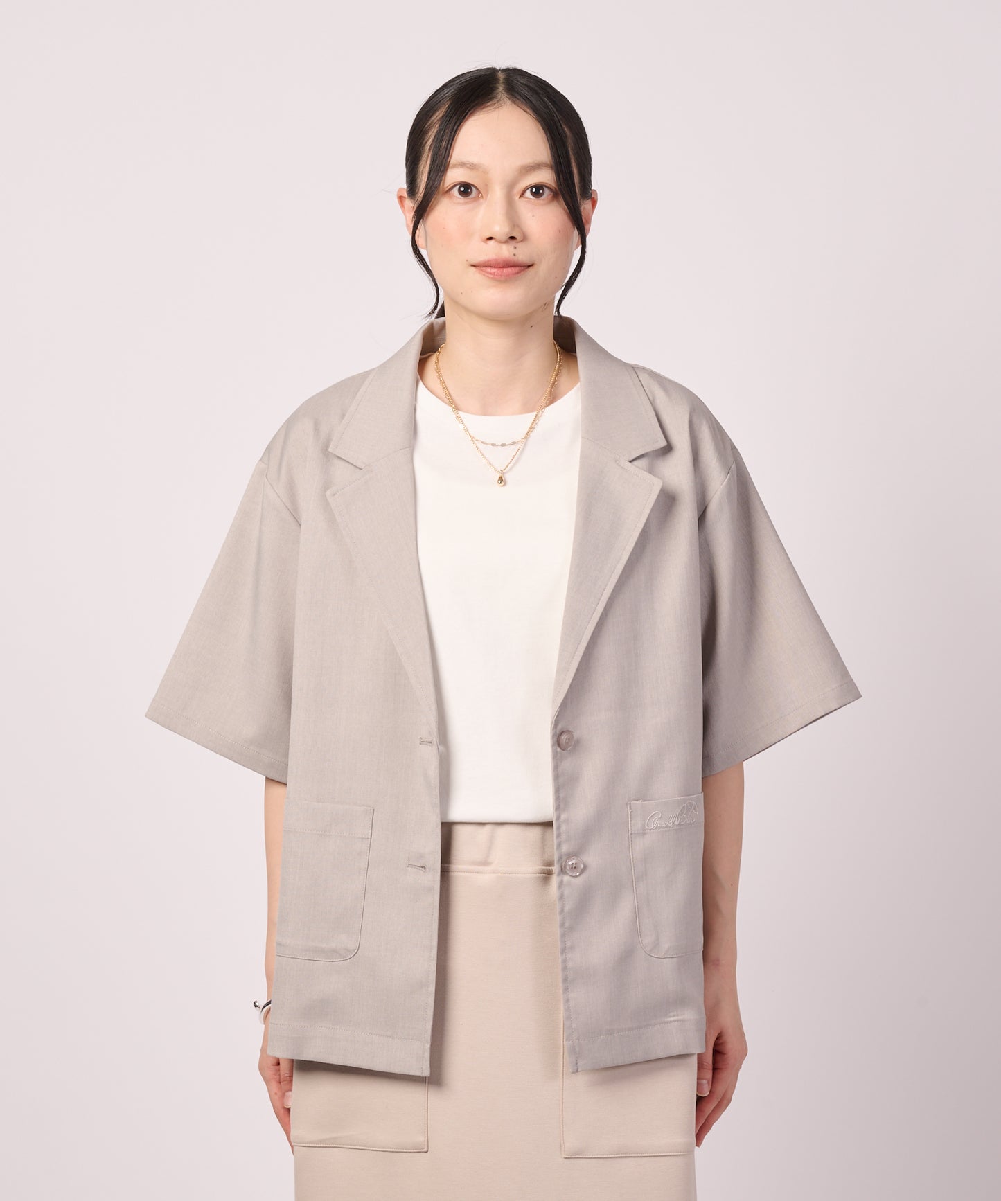 リネンライク ライト テーラードジャケット