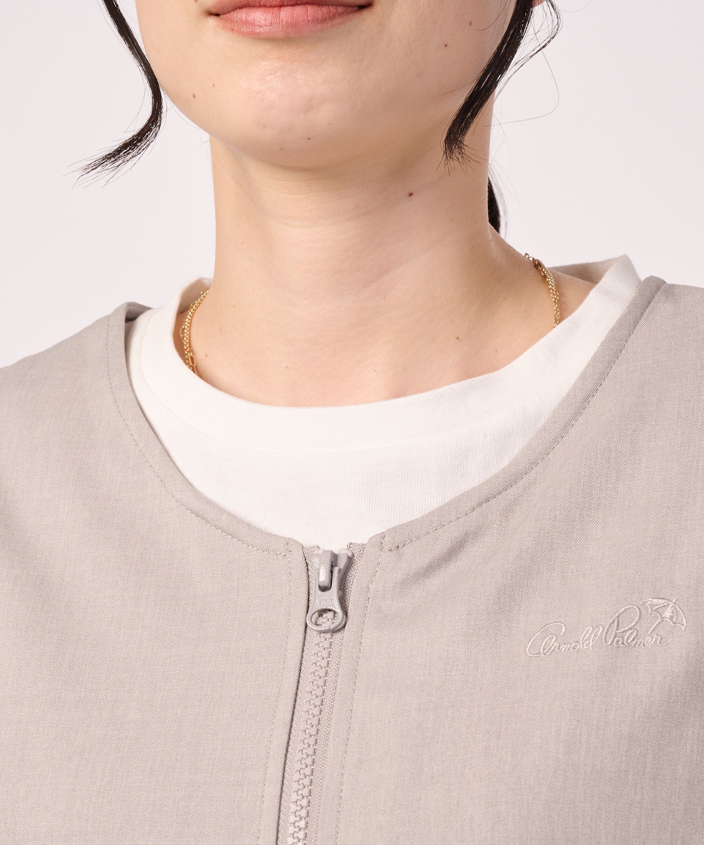 リネンライク ZIP ジレベスト