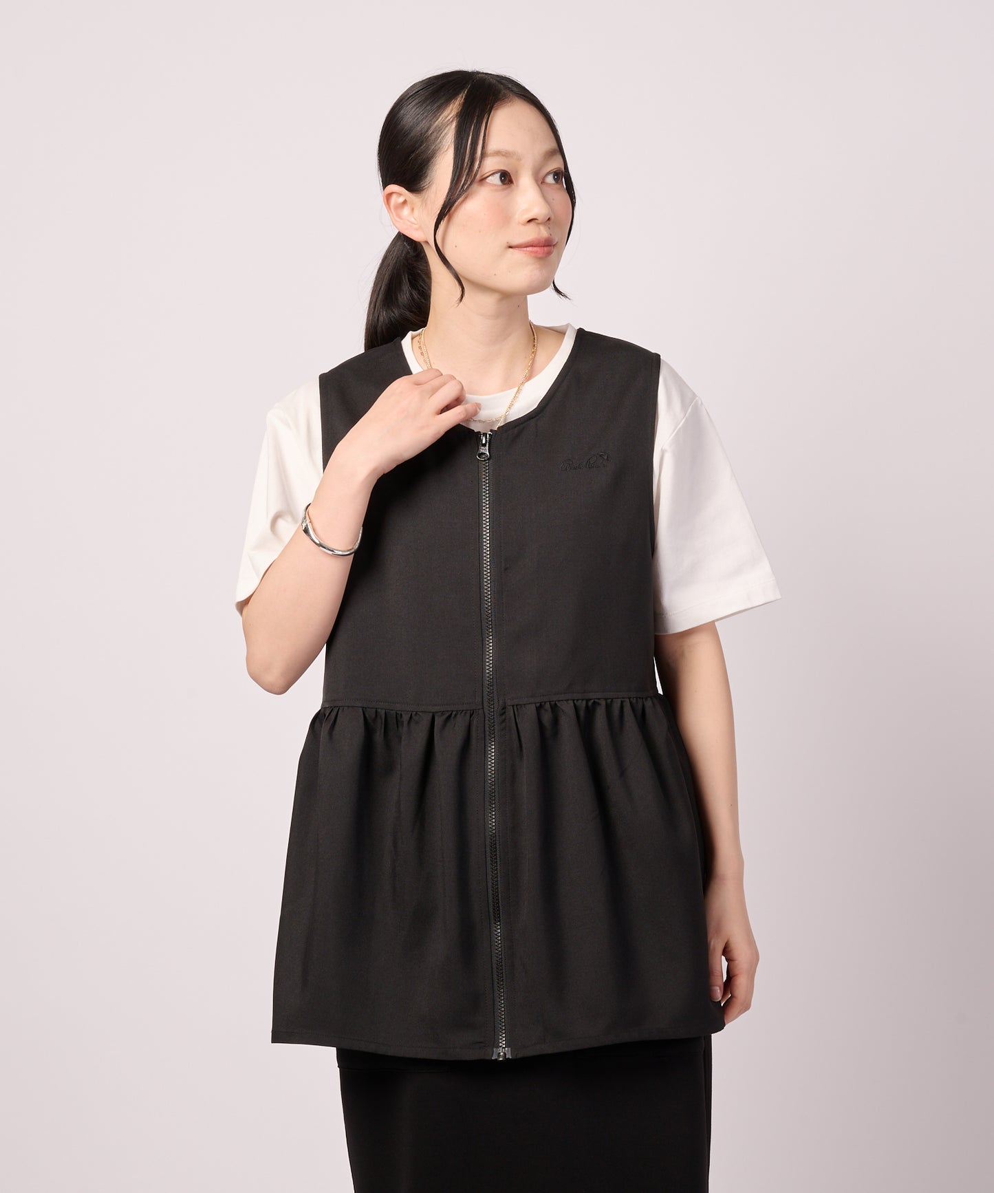 リネンライク ZIP ジレベスト