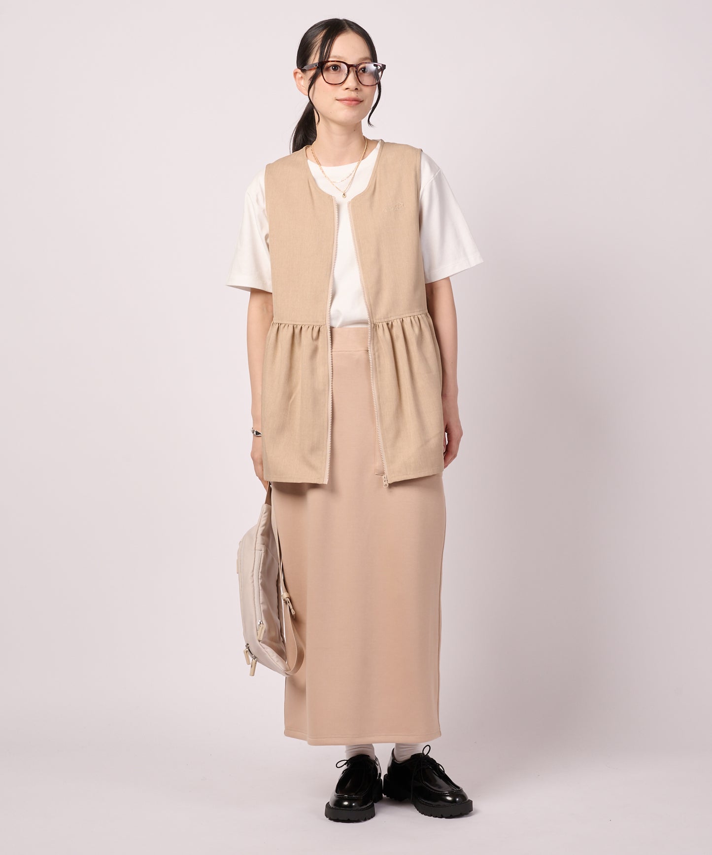 リネンライク ZIP ジレベスト