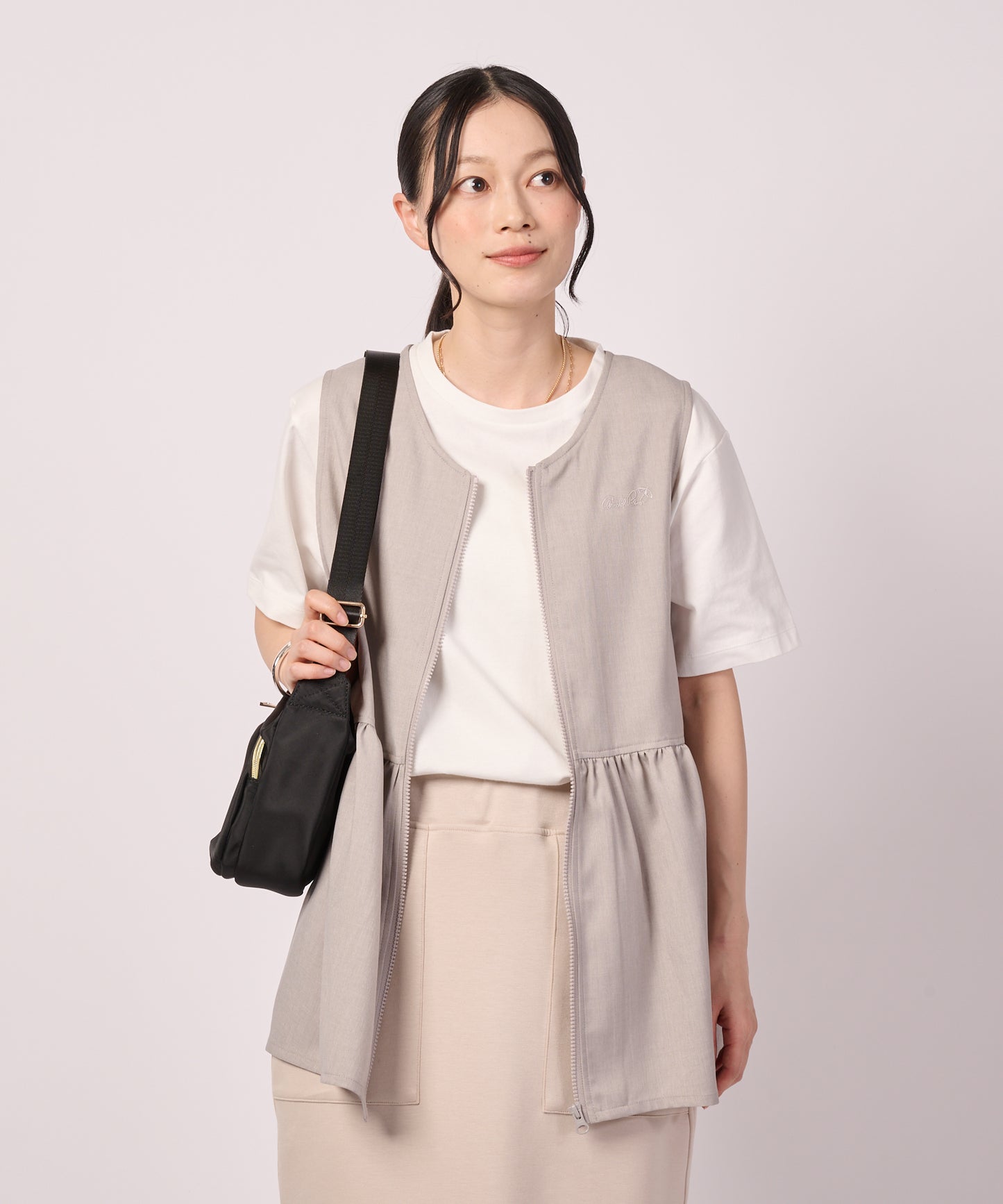 リネンライク ZIP ジレベスト