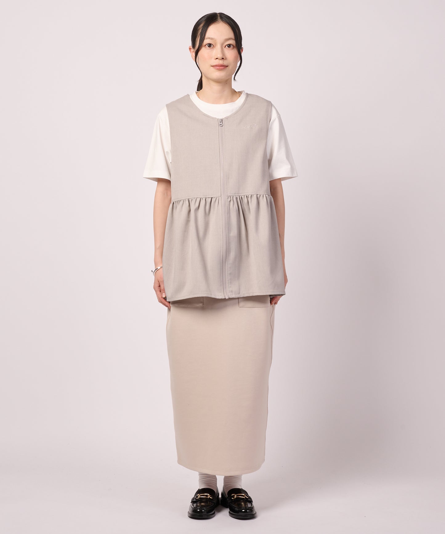 リネンライク ZIP ジレベスト