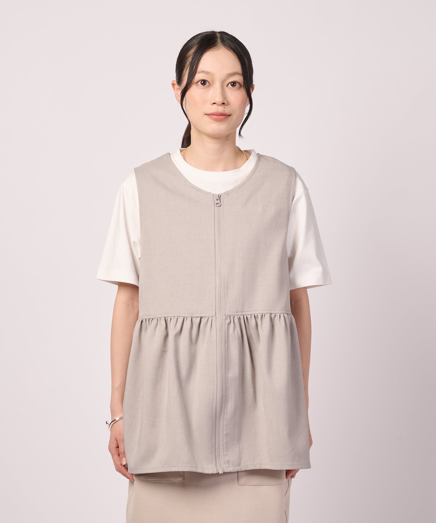 リネンライク ZIP ジレベスト