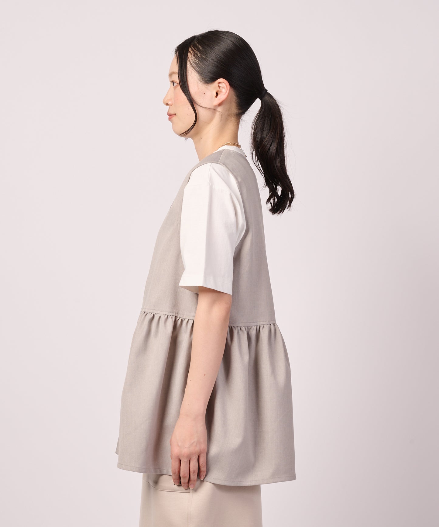 リネンライク ZIP ジレベスト