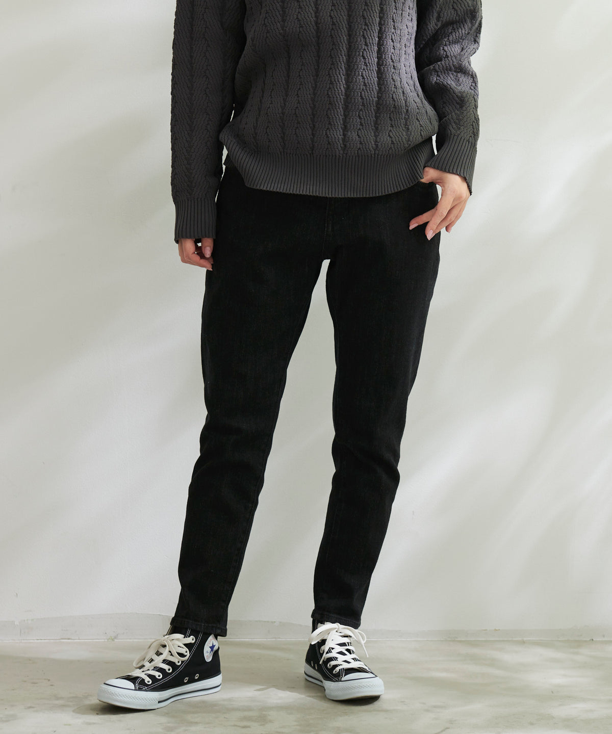 テーパードストレッチデニムパンツ for ladies