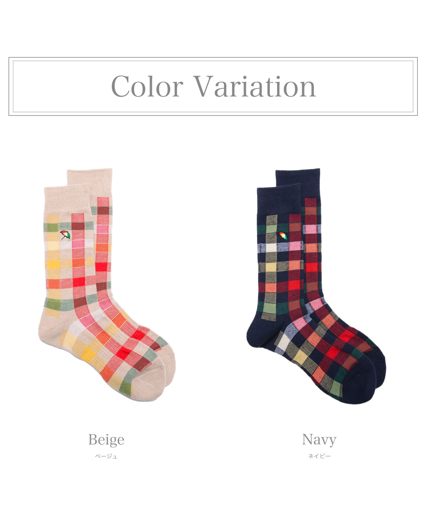 パーマーチェック クルーソックス for men's