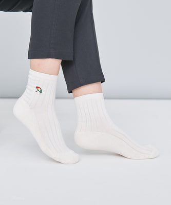 無地リブショートソックス