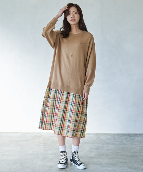 アーノルド パーマー(Arnold Palmer)【残り1点】ニット×パーマーチェックワンピース