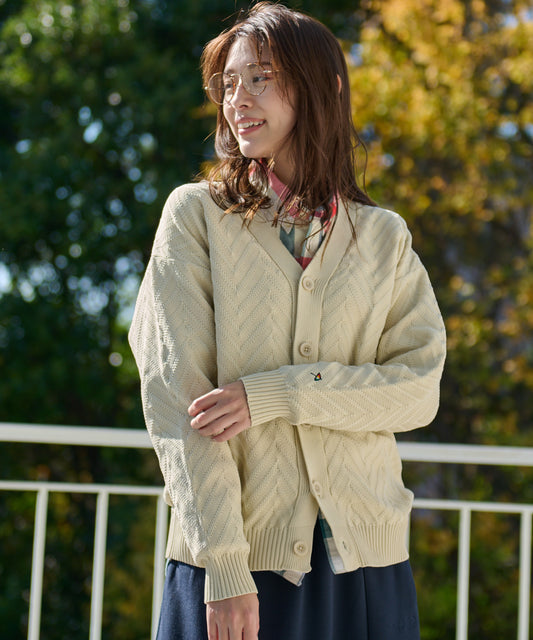 Arnold Palmer　 スポンディッシュヘリンボーンニットシェアカーディガン