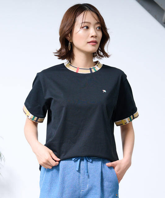 Arnold Palmer　 パーマーチェックリブ シェア リンガーTシャツ