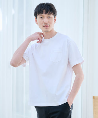 GIZAコットン ジャガードリブTシャツ