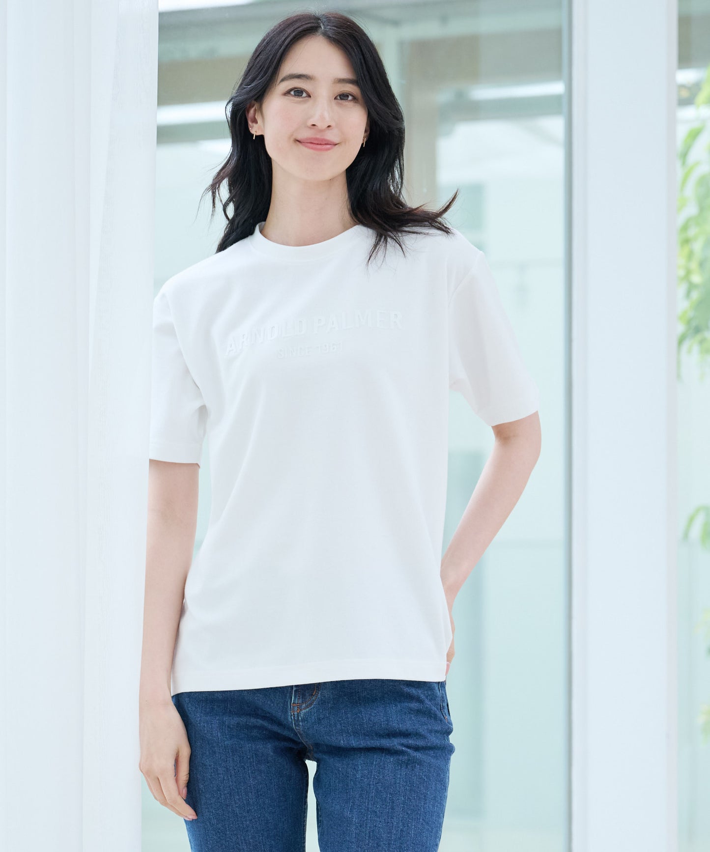 【汗染み防止】シェア エンボスプリントTシャツ