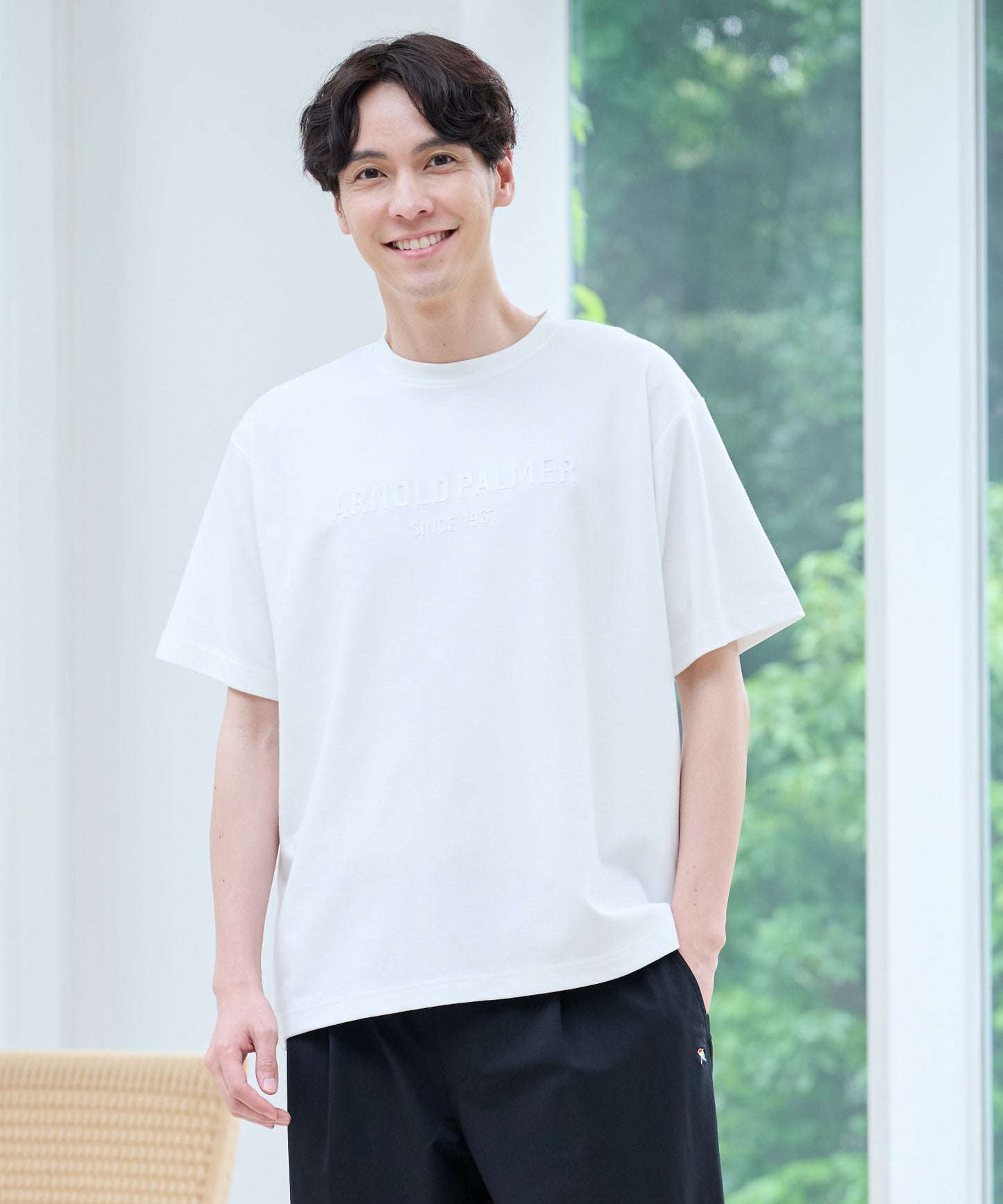 【汗染み防止】シェア エンボスプリントTシャツ