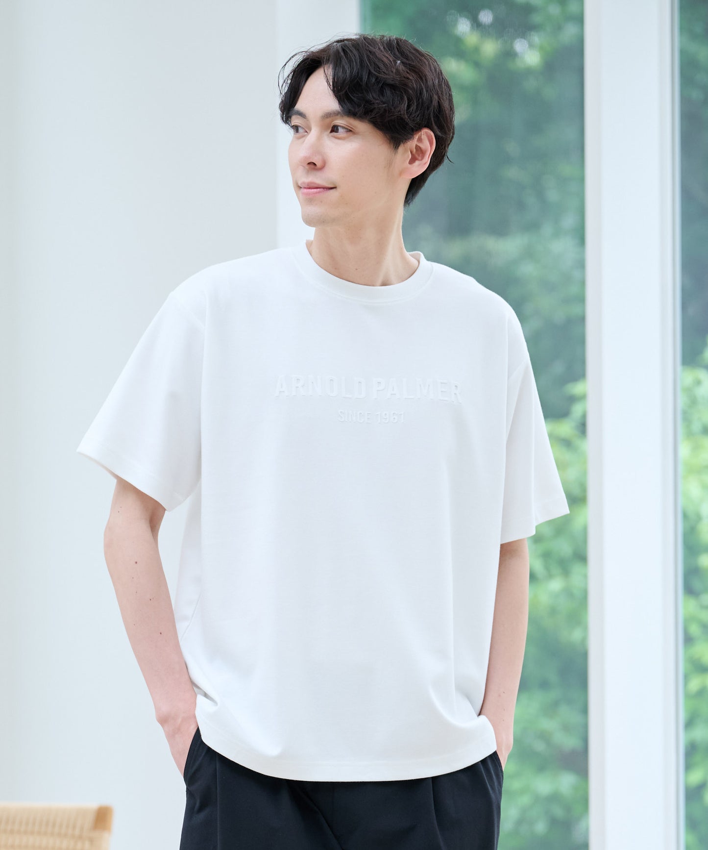 【汗染み防止】シェア エンボスプリントTシャツ