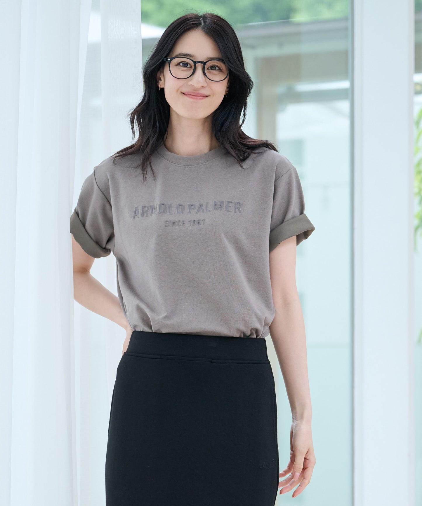 【汗染み防止】シェア エンボスプリントTシャツ